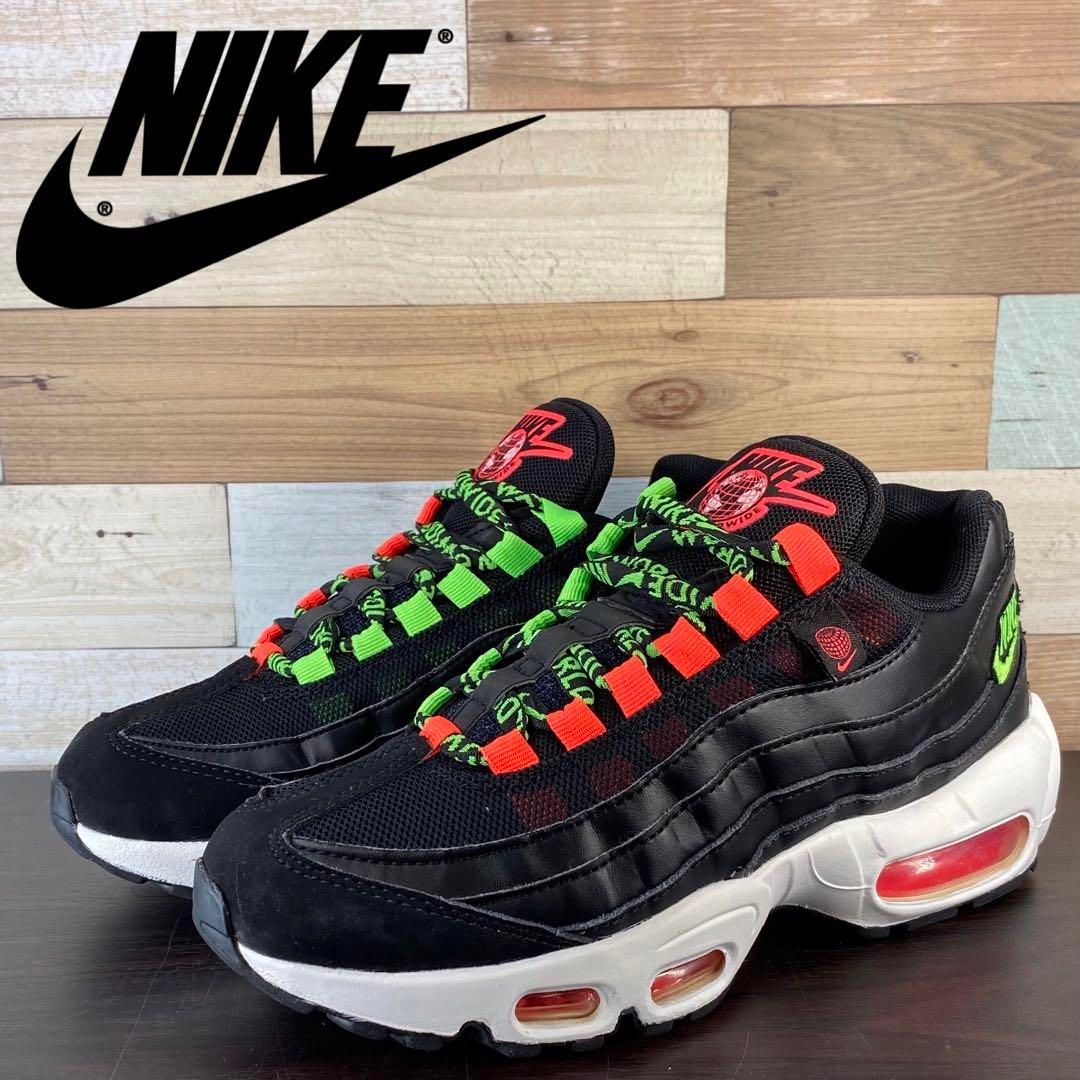 【中古】NIKE AIR MAX 95 SE WW ナイキ エア マックス 95 SE WW ブラック オレンジ グリーン 23cm U10228 CV9030-001
