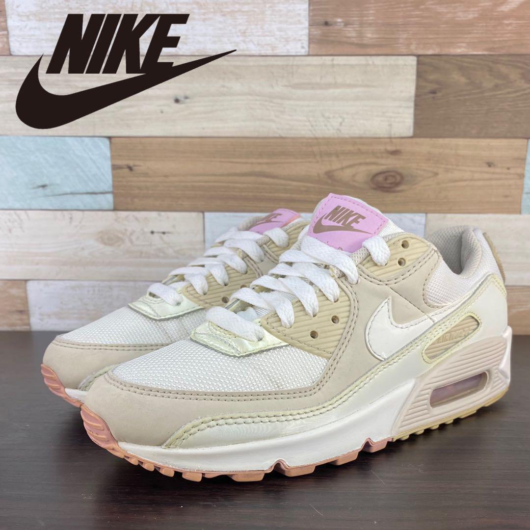 【中古】NIKE AIR MAX 90 ナイキ エア マックス 90 ベージュ ピンク 23.5cm U10232 CT1873-100