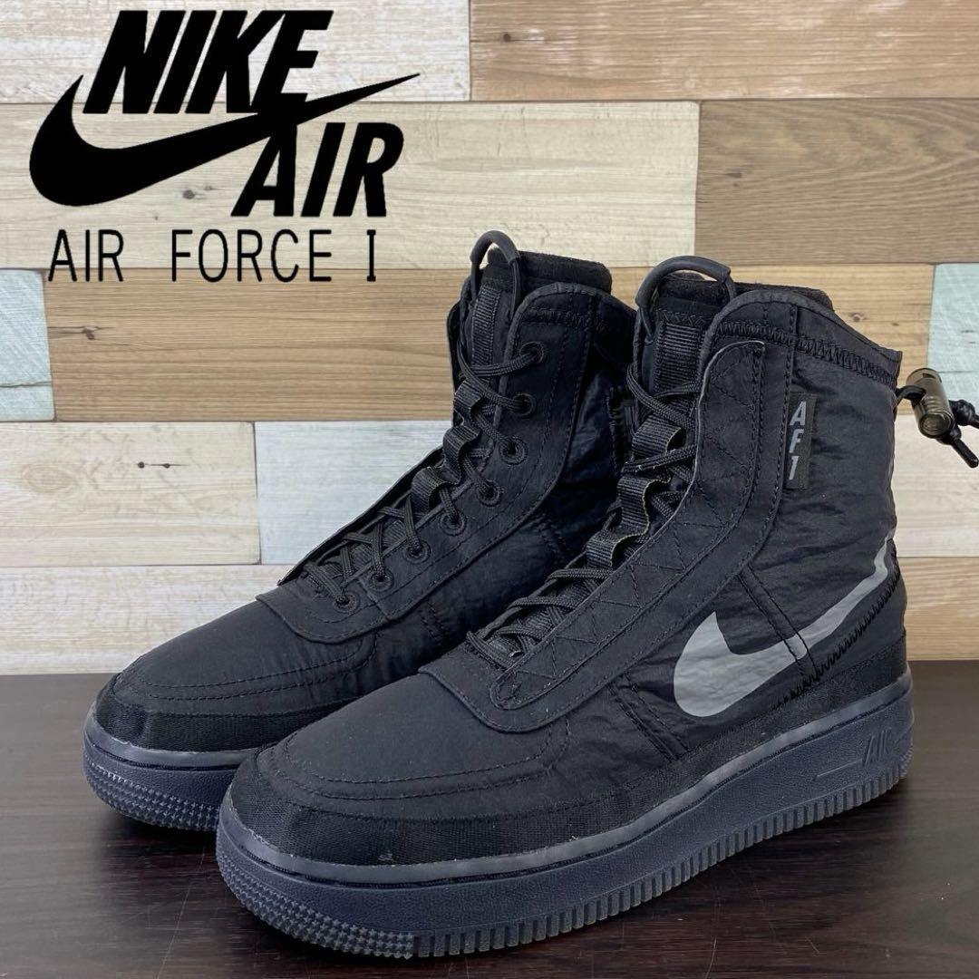 【中古】NIKE AIR FORCE 1 SHELL ナイキ ウィメンズ エアフォース1 シェル ブラック 22.5cm U10250 BQ6096-001