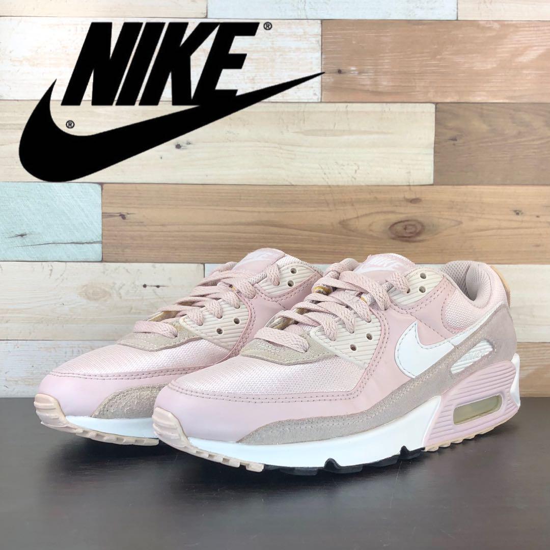 \7月限定エントリーでP10倍/【中古】NIKE AIR MAX 90 ナイキ エア マックス 90 ベアリーローズ ホワイト ブラック 24.5cm U10261 CZ6221-600|コモノット