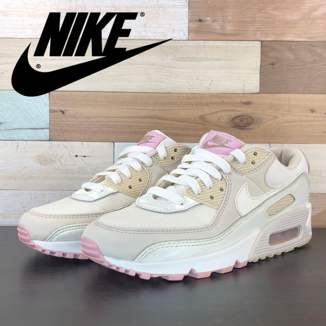 \7月限定エントリーでP10倍/【中古】NIKE AIR MAX 90 ナイキ ウィメンズ エア マックス 90 サミット ホワイト ベージュ ピンク 24cm U10263 CT1873-100|コモノット