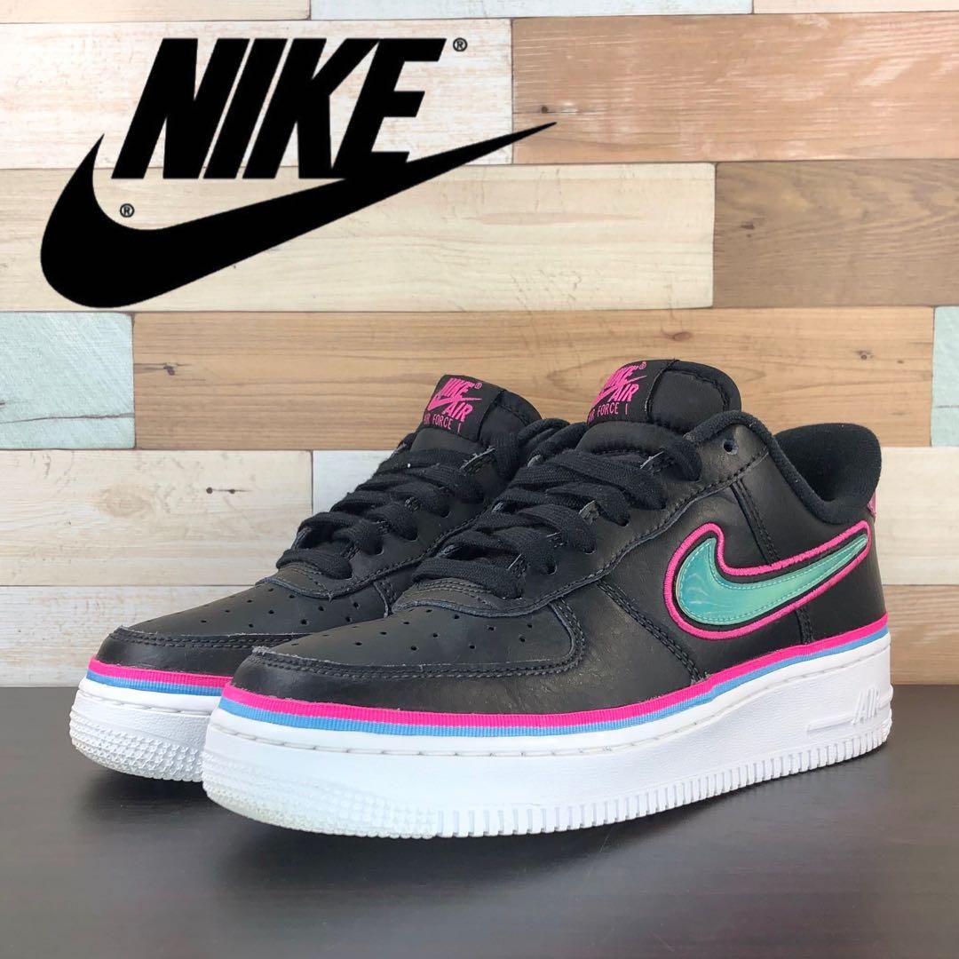 \7月限定エントリーでP10倍/【中古】NIKE AIR FORCE 1 07 ナイキ エア フォース 1 07 ブラック ブルーゲイル レーザーフューシャ 24cm U10265 AJ7748-002|コモノット