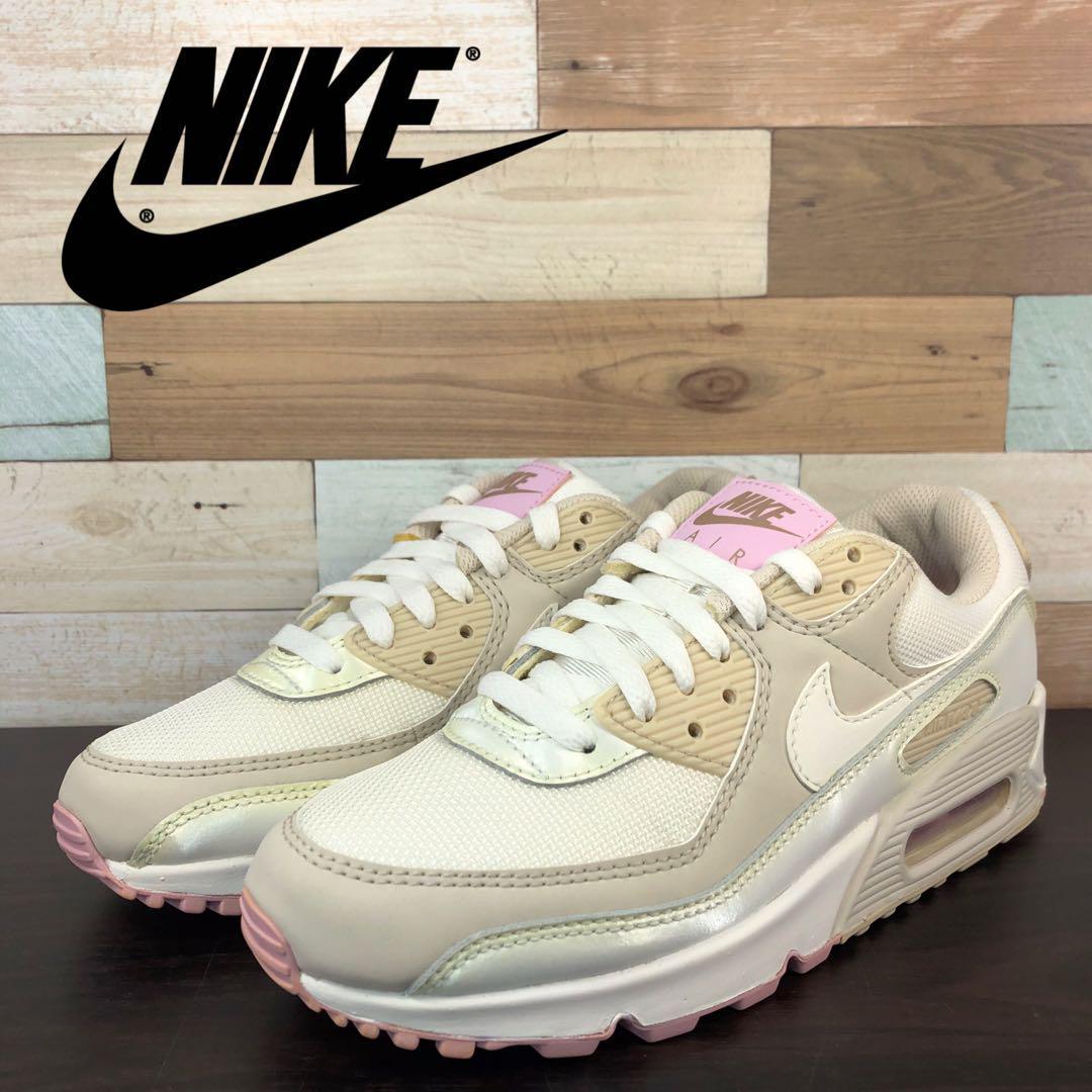 \7月限定エントリーでP10倍/【中古】NIKE?AIR MAX 90 ナイキ ウィメンズ エア マックス 90 サミット ホワイト ベージュ ピンク 24cm U10299 CT1873-100|コモノット