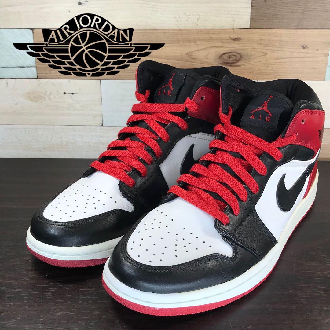 ＼6月制限事項エントリーでP10倍／【中古】NIKE AIR JORDAN 1 ナイキ 大気圏 ジョーダン 1 白いこと 赤いこと 黒いこと 白 黒 赤 27糎 U10912 136085-102