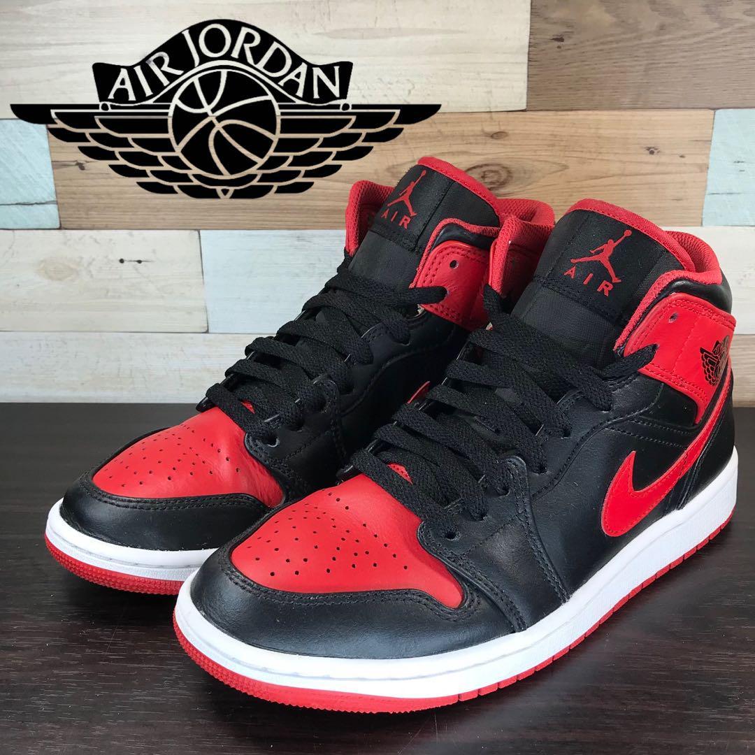 Nike AIR JORDAN 1 mid Bread 27cm Nike Air Jordan 1 Mid Bred Toe