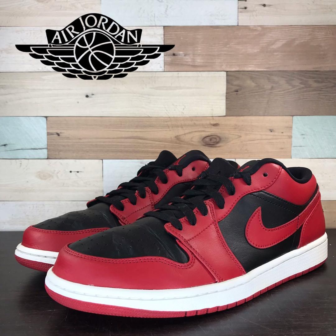 【中古】NIKE AIR JORDAN 1 ナイキ エア ジョーダン ワン ローカット ブラック レッド 29cm U10949 553558-606 9,398円