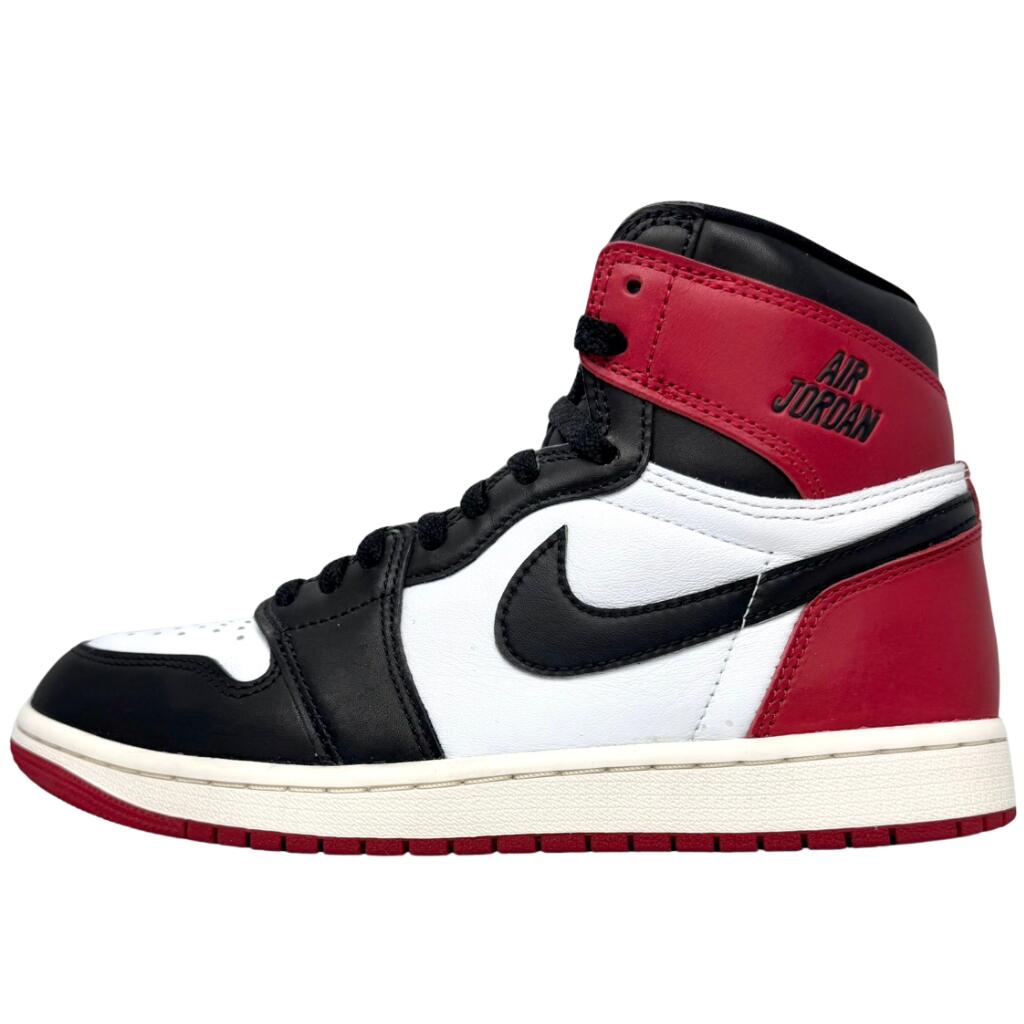 ＼6月押さえるエントリーでP10倍／【中古】美品 NIKE AIR JORDAN 1 RETRO HIGH OG BLACK TOE REIMAGINED エア湖 ジョーダン 1 一風変わった ご機嫌 撥ねのける 26.5 珊 赤いこと 白いこと 黒いこと メンズ ナイキ スニーカー AJ1 U11272
