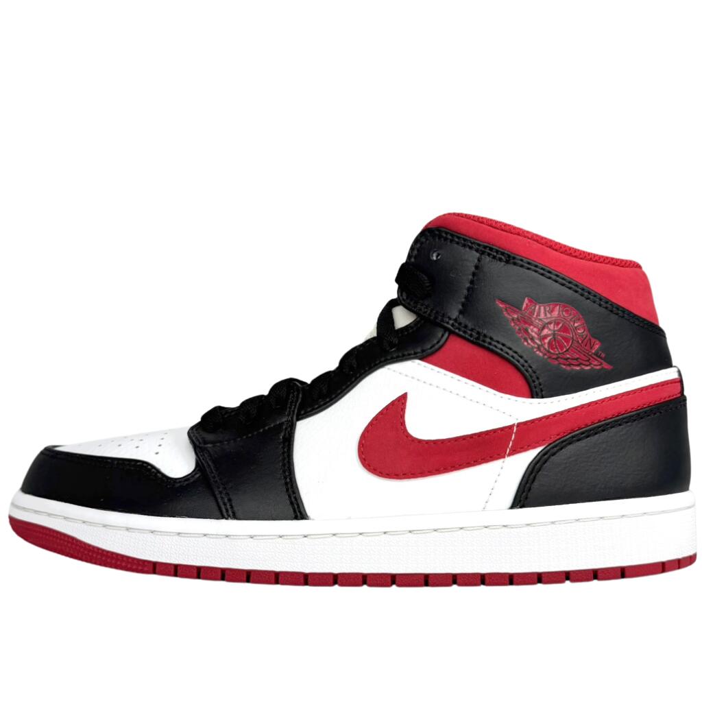 ＼6月制限事項エントリーでP10倍／【中古】NIKE AIR JORDAN 1 MID \" WHITE / GYM RED BLACK \"" ナイキ 大気圏 ジョーダン 1 ミッド 黒いこと 白いこと 赤いこと 御機嫌 とり捨てる スニーカー 26.5糎 U11282"