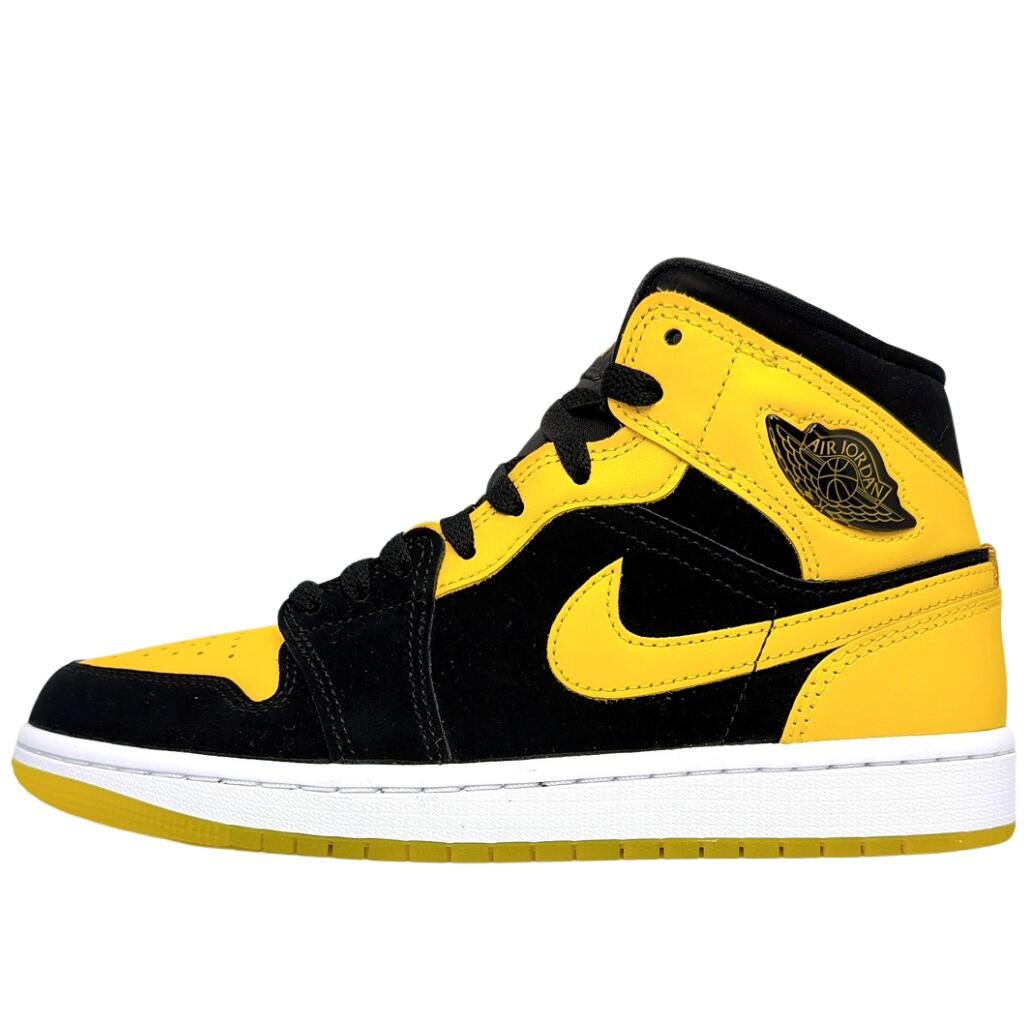 ＼6月制限事項エントリーでP10倍／【中古】NIKE AIR JORDAN 1 MID SE \" NEW LOVE \"" (2025) エアジョーダン1 ミッド SE 25.5糎 黒いこと 黄色 御機嫌 とり捨てる スニーカー U11371"
