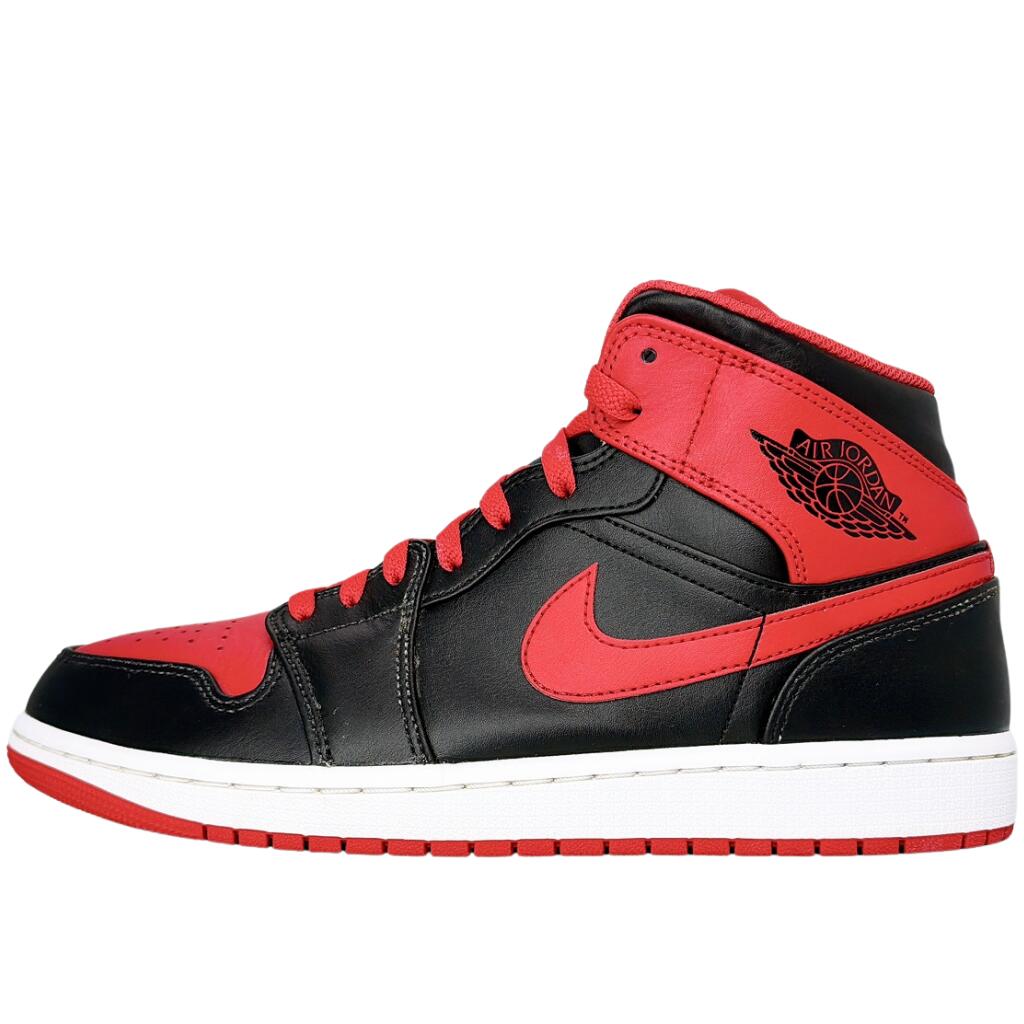 ＼6月制限事項エントリーでP10倍／【中古】NIKE ナイキ AIR JORDAN 1 MID 大気圏 ジョーダン ミッド \" BRED TOE \"" 黒いこと 赤いこと 29糎 メンズ 御機嫌とり捨てる スニーカー U11394"
