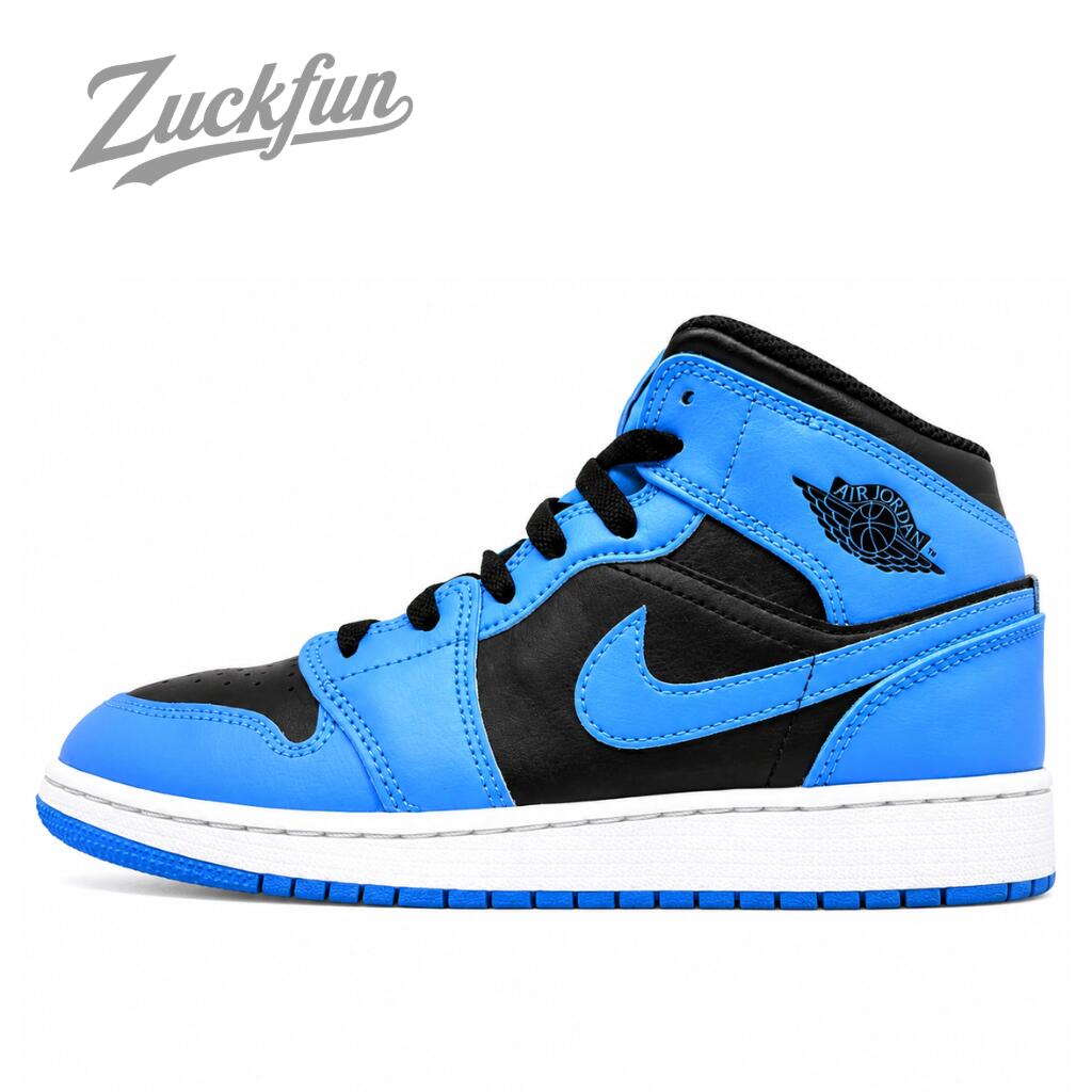 ＼7月限定エントリーでP10倍／【中古】NIKE AIR JORDAN 1 MID " UNIVERSITY BLUE " ナイキ エアジョーダン1 ミッド " ユニバーシティブルー " 23cm ブルー ブラック レディース スニーカー ハイ カット U11402｜コモノット