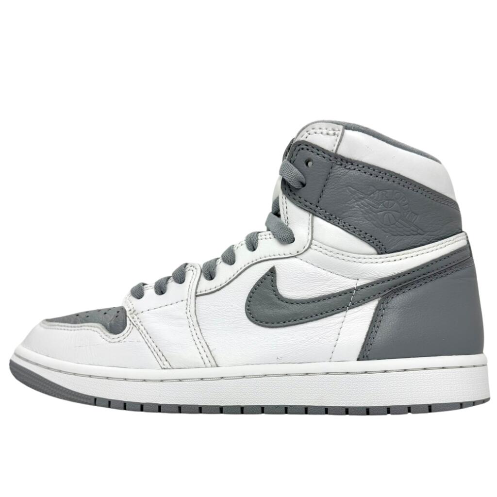 ＼5月限定エントリーでP10倍／【中古】美品 人気 26 cm NIKE AIR JORDAN 1 HIGH OG STEALTH エア ジョーダン 1 ハイ カット グレー ホワイト 白 メンズ ナイキ スニーカー AJ1 箱 付属品 U11465