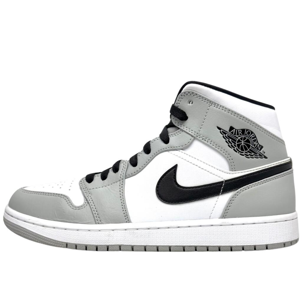 ＼6月押さえるエントリーでP10倍／【中古】NIKE AIR JORDAN 1 MID LIGHT SMOKE GREY WHITE BLACK エア湖 ジョーダン1 ミッド 27.5珊 薄墨色 白いこと 白 メンズ ナイキ スニーカー U11495