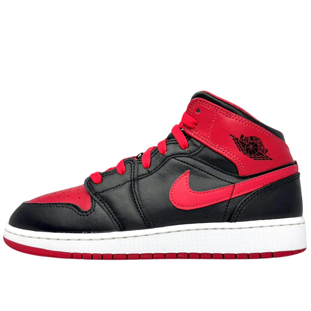 ＼6月押さえるエントリーでP10倍／【中古】NIKE AIR JORDAN 1 MID \" BRED TOE \"" ナイキ エア湖 ジョーダン 1 ミッド ブレット 黒いこと 赤いこと 24.5糎 レディース ご機嫌とり捨てる スニーカー U11556"
