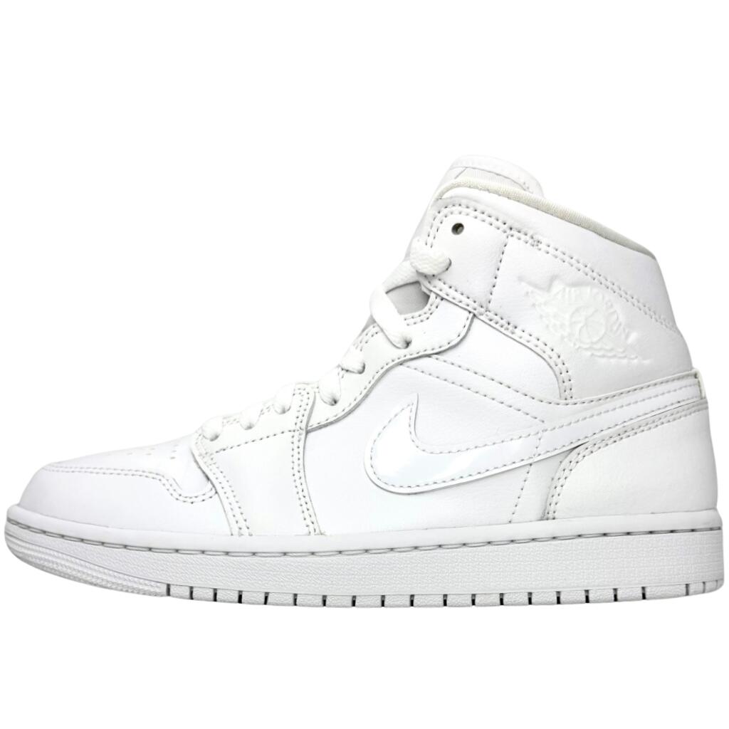 ＼6月制限事項エントリーでP10倍／【中古】美品 一般受け NIKE AIR JORDAN 1 MID TRIPLE WHITE 大気圏 ジョーダン 1 ミッド トリプル 白いこと 白 ナイキ スニーカー 24糎 レディース AJ1 U11573
