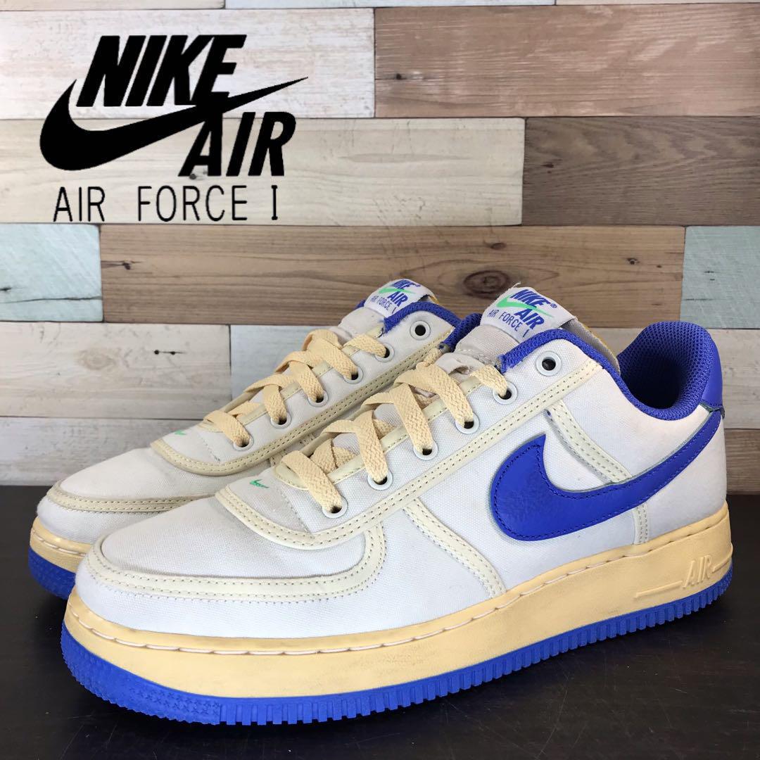 ＼6月制限事項エントリーでP10倍／【中古】NIKE AIR FORCE 1 07 ナイキ 大気圏 フォース 1 07 白いこと 青色 皮膚軟化剤 27糎 U11894 FJ5440-133
