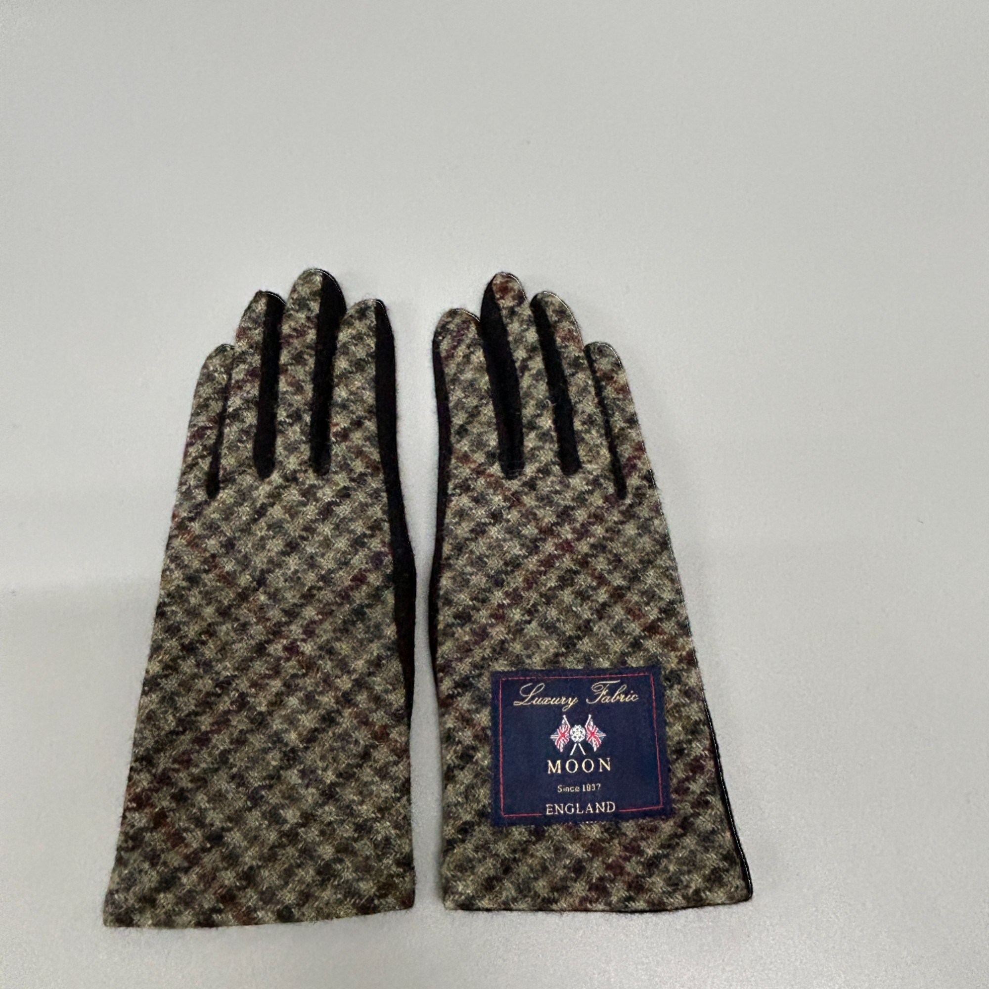美品】デンツ MOON ツィード グローブ サイズL ウール チェック 美品