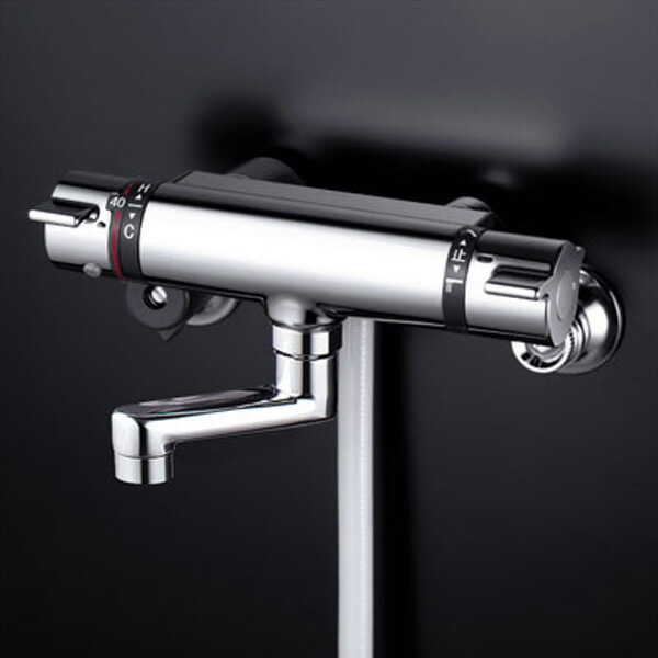 【KF800TN】 浴室水栓 シャワー KVK サーモスタット式 80mmパイプ付