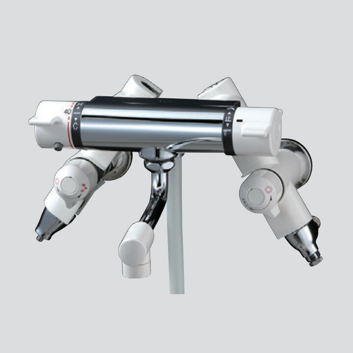 楽天市場】[KM13N2SL] KVK ソーラー2ハンドル混合栓併用形 太陽熱温水