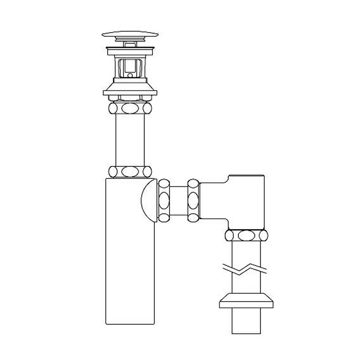 リクシル 洗面器・手洗器用セット金具 排水金具(呼び径32mm) 床排水ボトルトラップ LIXIL