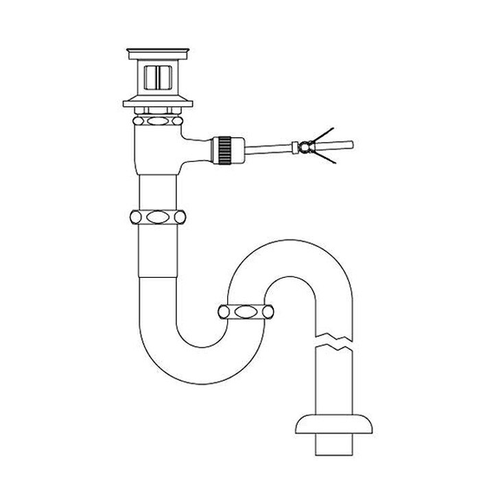 【LF-71SA】リクシル 洗面器・手洗器用セット金具 ポップアップ式排水金具(呼び径32mm) 床排水Sトラップ LIXIL