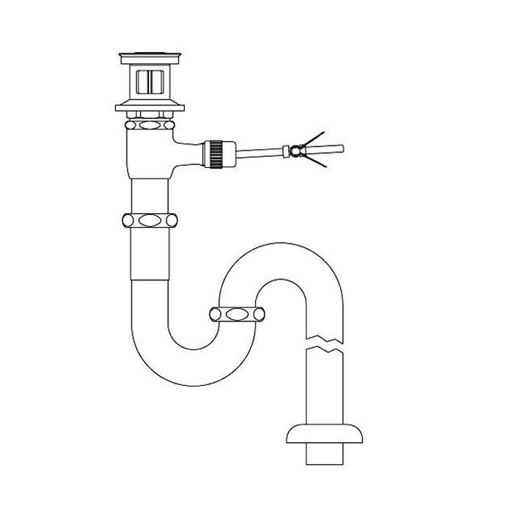 【LF-71SAL】リクシル 洗面器・手洗器用セット金具 ポップアップ式排水金具(呼び径32mm) 床排水Sトラップ LIXIL 14,709円