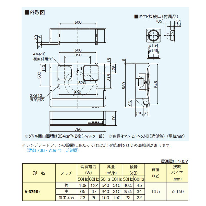 交換無料！ 三菱 レンジフードファン 浅形 高静圧 丸排気タイプ 75cm 幅 V-375K6後継機種 MITSUBISHI fucoa.cl