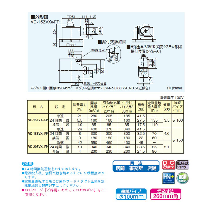 85％以上節約 三菱 ダクト用換気扇 天井埋込形 24時間換気機能付 居間 事務所 店舗用 定風量タイプ VD-15ZVX5-FP後継機種  MITSUBISHI fucoa.cl