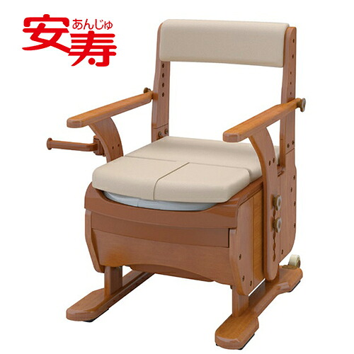 ポータブルトイレ アロン化成 家具調トイレ セレクトR コンパクト 標準便座　 【 サイズ：48cm × 56cm × 73cm～85cm 重量：14kg 】材質：天然木、合成皮革、PVC、ウレタンフォーム、PP アロン化成 【 送料無料 】