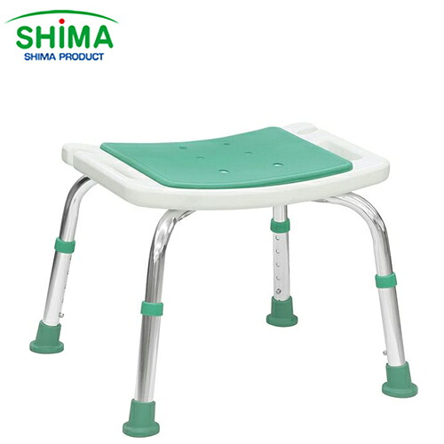 シャワーチェア 島製作所 シャワーチェアー 楽湯STS 背無し　 【 サイズ：46～49cm × 51.5～53cm × 35.5～45.5cm 重量：1.9kg 】材質：アルミ、PE他 島製作所 【 送料無料 】