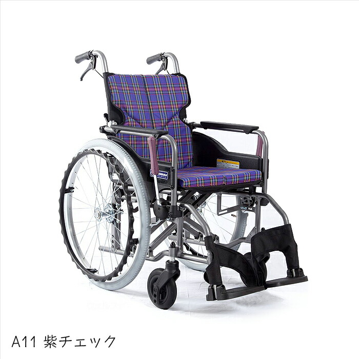 ベビーグッズも大集合 Modern 車椅子 車いす 車イス エアータイヤ 自走 移動 歩行補助 介護 病院 施設 モダンシリーズ A Style 標準タイプ 座幅40cm チェック柄 スタンダード 背折れ 高さ調節 コンパクト 外出 カワムラサイクル Fucoa Cl