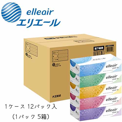 大王製紙 ティッシュ エリエールティシュー 180W5P　 【 組数：180組 】材質：パルプ100% 大王製紙【送料無料】