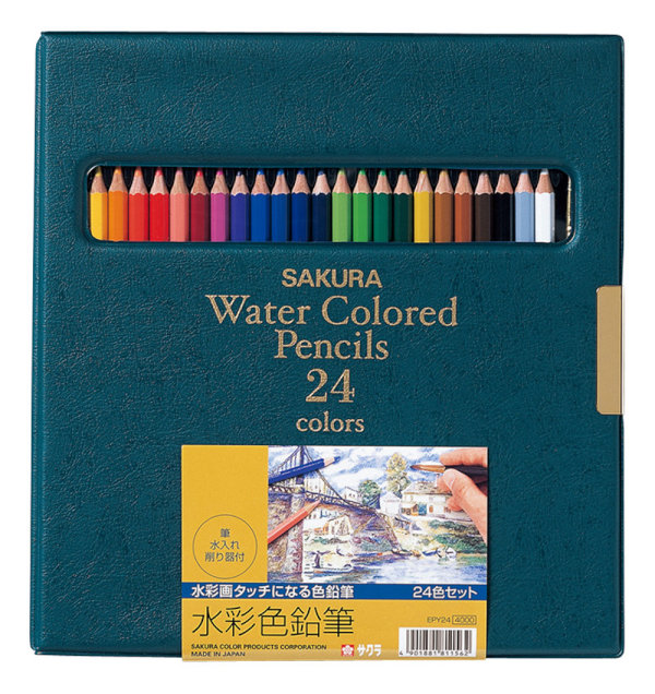 楽天市場】水彩色鉛筆 24色セット EPY24 【画材】 【絵の具