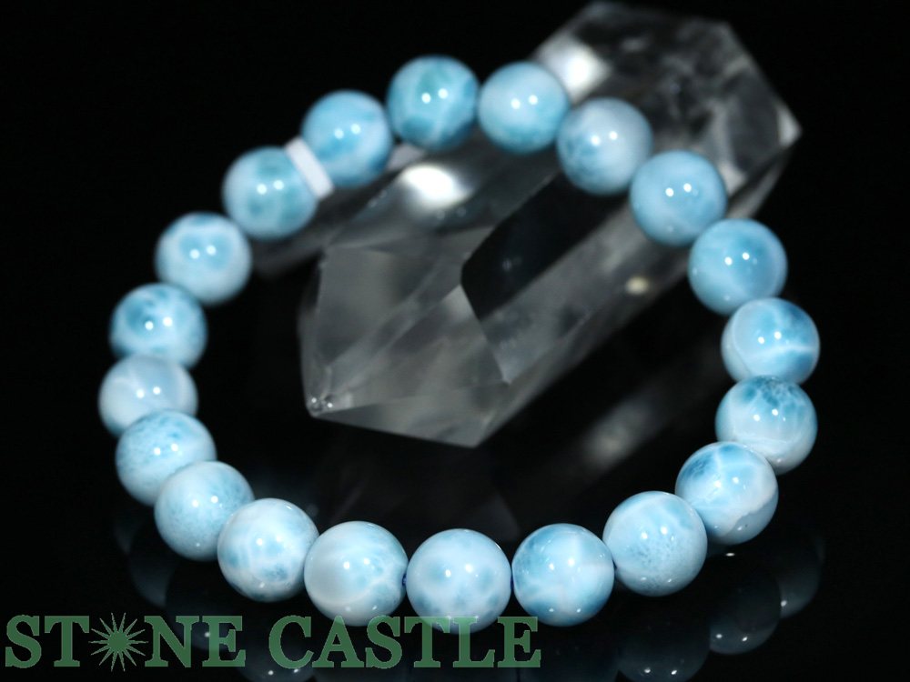 ☆一点物☆【ブレスレット】ラリマー (7A) (約10~10.5mm) No.13 (ケース付)【パワーストーン 天然石 アクセサリー レディース メンズ】|パワーストーン 石流通センター