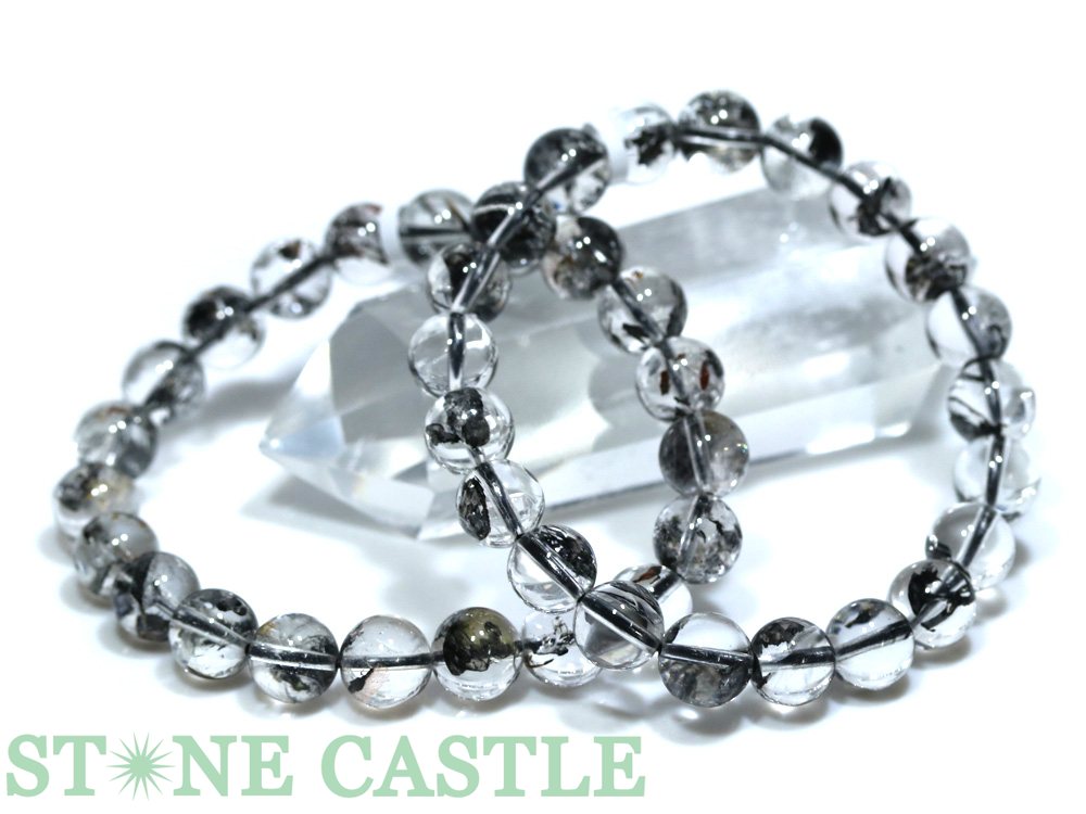 ☆高品質☆【ブレスレット】天然ブラックオーラクォーツ (約9.5~10mm)【パワーストーン 天然石 アクセサリー レディース メンズ】|パワーストーン 石流通センター