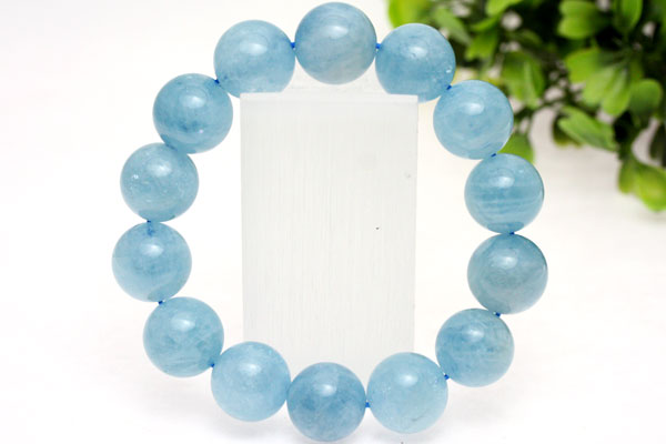 ☆高品質☆【ブレスレット】アクアマリン (5A) (約11～11.5mm) (ケース付) 【パワーストーン 天然石 アクセサリー レディース メンズ】