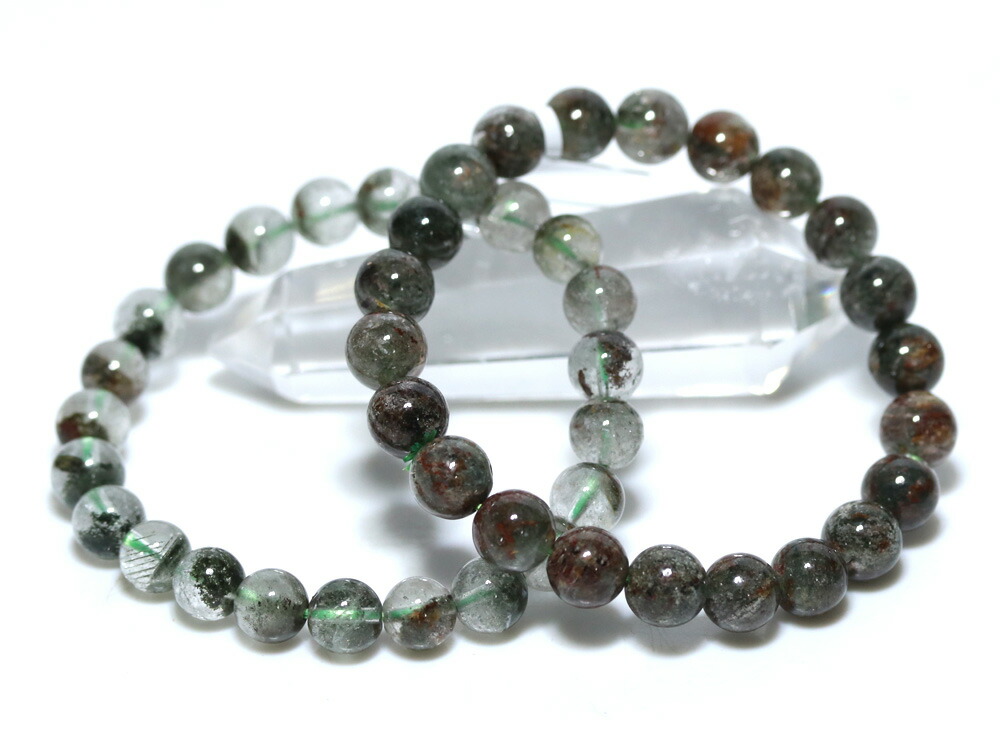 高品質 四季ガーデン ブレスレット 約12mm ① 超透明高品質四季幽霊.ガーデンクォーツ.庭園水晶.12mmブレスレット