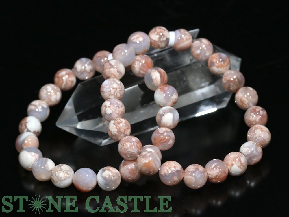 saaa様 フロスト瑪瑙☆天然石☆ブレスレット☆ハンドメイド☆ビーズ 楽天市場】☆高品質☆【ブレスレット】桜瑪瑙 (2A) (約14～14.5mm