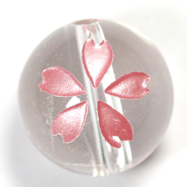 競売 春ブレス 12mm ピンク彫桜水晶 本水晶 天然石 パワーストーン ブレスレット