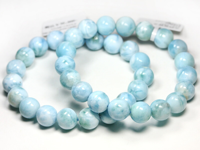 ☆高品質☆【ブレスレット】ラリマー (3A) (約9.5～10mm) (ケース付) 【パワーストーン 天然石 アクセサリー レディース メンズ】