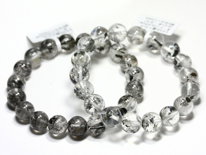 ★百貨店大売り出し★☆高品質☆【腕輪】ヒマラヤ産ブラックガーデンエレスチャル(虹霓入り口・入口) (約10.5～11粍) 【力強さ石ころ 天然石 佩び物 レディース メンズ】