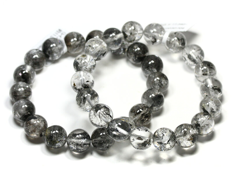 ☆高品質☆【ブレスレット】ヒマラヤ産ブラックガーデンエレスチャル(レインボー入り) (約11.5~12mm)【対応】 【パワーストーン 天然石 アクセサリー レディース メンズ】|パワーストーン 石流通センター