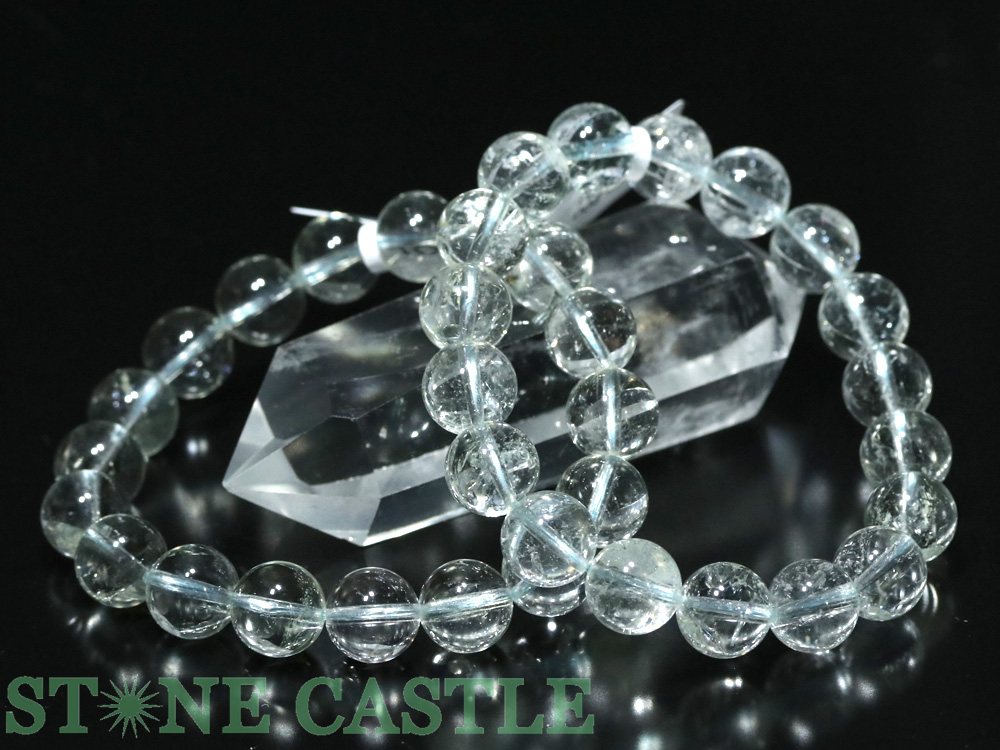 ☆高品質☆【ブレスレット】ヒマラヤ産エンジェルアクアマリン (5A) (約11～11.5mm) (ケース付)【パワーストーン 天然石 アクセサリー レディース メンズ】
