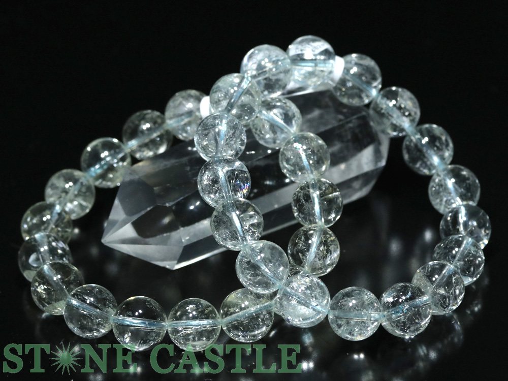 ☆高品質☆【ブレスレット】ヒマラヤ産エンジェルアクアマリン (5A) (約12.5～13mm) (ケース付)【パワーストーン 天然石 アクセサリー レディース メンズ】｜パワーストーン 石流通センター 34,775円