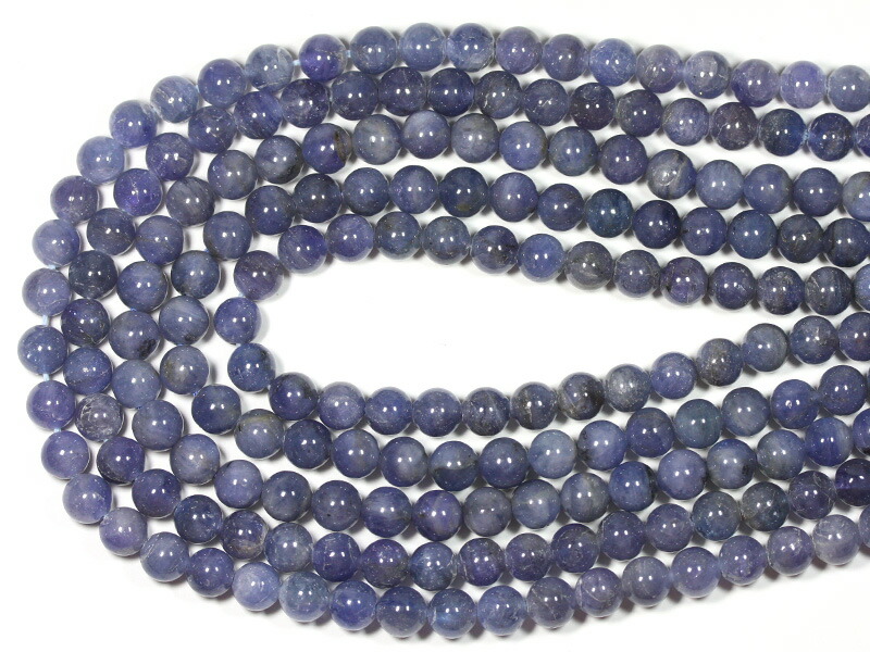 【丸ビーズ】タンザナイト (3A) 8mm (ブレスレット約1本分) 【パワーストーン 天然石 アクセサリー 半連売り】