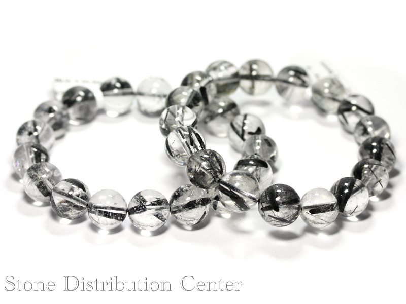 ☆高品質☆【ブレスレット】ブラックルチルクォーツ (4A) (約13.5~14mm) (ケース付)※DM便・ネコポス不可※ 【パワーストーン 天然石 アクセサリー レディース メンズ】|パワーストーン 石流通センター