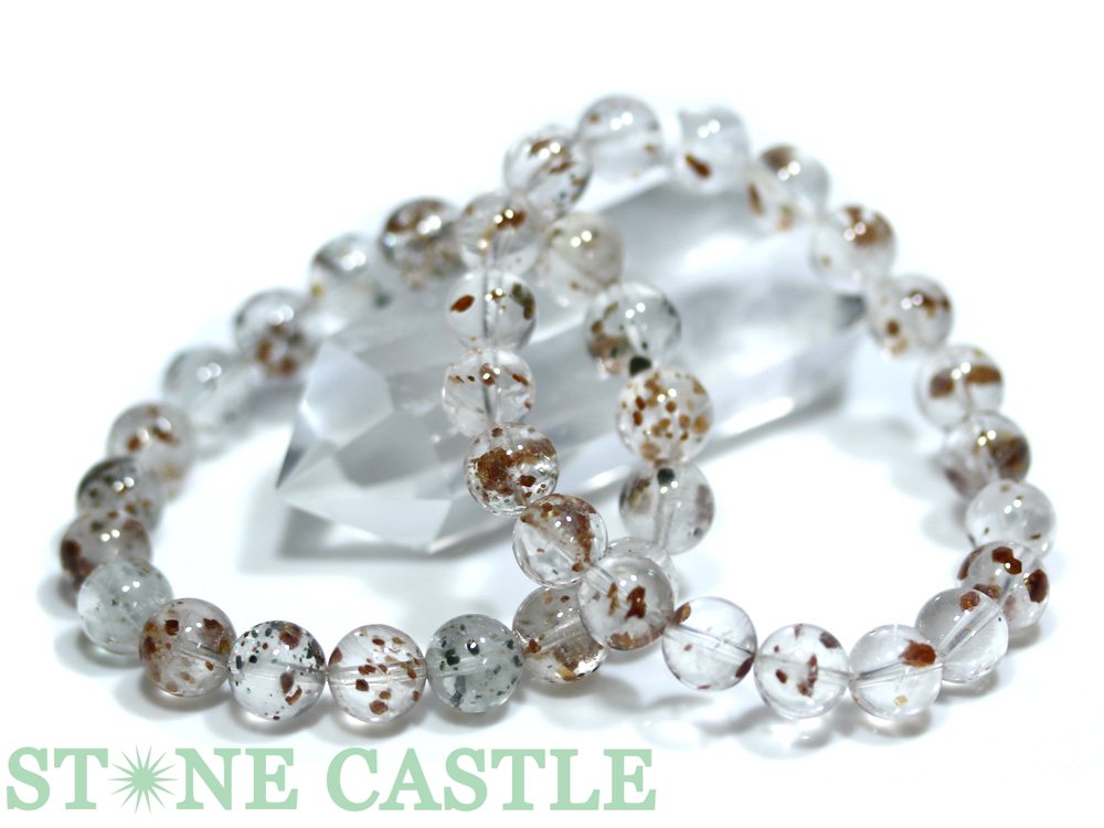 ☆高品質☆【ブレスレット】ガーネット＆グリーントルマリンインクォーツ (3A) (約10.5～11mm) (ケース付)【パワーストーン 天然石 アクセサリー レディース メンズ】
