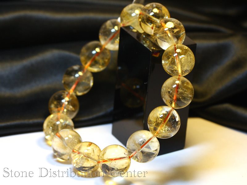 ☆高品質☆【ブレスレット】天然シトリンアイリスクォーツ(3A)(約14.5~15mm)※メール便不可※【パワーストーン天然石アクセサリーレディースメンズ】