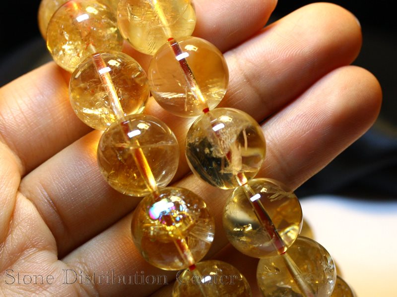 ☆高品質☆【ブレスレット】天然シトリンアイリスクォーツ(3A)(約14.5~15mm)※メール便不可※【パワーストーン天然石アクセサリーレディースメンズ】