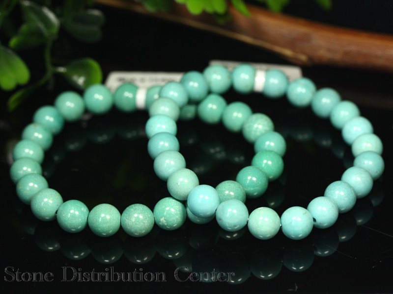 ★百貨店大売り出し★☆高品質☆【腕輪】生まれながら青緑色 (3A) (メキシコ合衆国産) (約8粍) ※DM便・ネコポス不可※【力強さ石ころ 天然石 付属物 レディース メンズ】